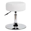 A white, adjustable stool with a chrome base. Produktbild-Vorschau