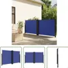 The Living Store Seitenmarkise Ausziehbar Blau 140x1200 cm Produktbild-Vorschau 1