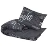 vidaXL Ensemble de literie noir 240x220 cm coton Voir les images du produit 3