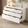 Credenza moderna Merax con 6 cassetti in bianco e oro, Anteprima dell’immagine prodotto 8