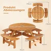 COSTWAY Gartenmöbel-Set für 8 Personen, Gartentisch mit Produktbild-Vorschau 3