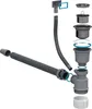 An exploded view diagram of a sink drain assembly, showing all the individual components. Produktbild-Vorschau