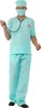 A person wearing a doctor's costume, including scrubs, a surgical cap, and a mask, holding a stethoscope. Anteprima dell’immagine prodotto