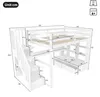 Merax Etagenbett 140x200, mit Schreibtisch, Regalen, LED, Produktbild-Vorschau 7