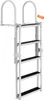 A white aluminum dock ladder with black steps is shown against a white background. Náhľad obrázku produktu