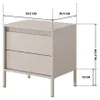 Nachtkastje, nachtkast, FERRATO, 54 cm, beige, geribbeld, Productafbeelding-voorbeeld 4
