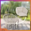A hanging chair and a cushion are shown, with an arrow pointing from the cushion to the chair, suggesting the cushion is an accessory for the chair. Náhled obrázku produktu