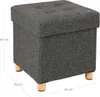 Taburet s úložným prostorem 38×38×40 cm, tmavě šedý Náhled obrázku produktu 7