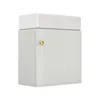 A white bathroom vanity with a fluted door and a gold knob, shown against a white background. Anteprima dell’immagine prodotto