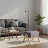 Podnóżek Relaxdays, tapicerowany, nogi bambusowe, wymiary: Podgląd zdjęcia produktu 2