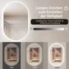 A mirror with integrated LED lighting, showcasing different brightness levels. Náhľad obrázku produktu