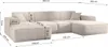 Sofa w kształcie U SIENA narożnik tkanina Poso Beżowy Podgląd zdjęcia produktu 3