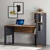 A modern desk with a bookshelf unit in a home office setting. Produktbild-Vorschau