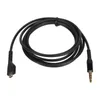 A black audio cable with a micro USB connector on one end and a 3.5mm jack on the other, coiled on a white background. Podgląd zdjęcia produktu