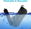 A cleaning brush and filter part for a robot vacuum cleaner are shown partially submerged in blue water with bubbles. Voir les images du produit