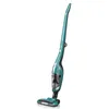 A teal and black cordless stick vacuum cleaner is shown from a three-quarter side angle against a white background. Produktbild-Vorschau