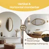 Ovaler Wandspiegel 75 cm x 40 cm – Goldener Metallrahmen Produktbild-Vorschau 4