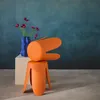 sweeek - 2er-Set stapelbare Hocker mit Kunstleder - Orange Produktbild-Vorschau 5