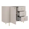 AX LIVING Kommode Halay Beige, 1 Tür & 3 Schubladen Moderne Produktbild-Vorschau 4