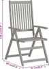 A gray wooden chair with dimensions indicated by purple lines and text. Podgląd zdjęcia produktu