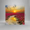 Bilder auf glas - See Blumen - 60x60cm - Glasbilder - Produktbild-Vorschau 3
