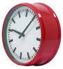 B&S Wanduhr Analog Metall rund Ø 23.5 cm rot weiß modern Produktbild-Vorschau 1