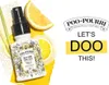 A bottle of Poo-Pourri toilet spray is shown with lemon slices and leaves, alongside marketing text. Anteprima dell’immagine prodotto