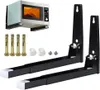 A microwave oven and its wall mounting hardware are displayed against a white background. Produktbild-Vorschau