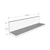 A 3D rendering of a shelf with dimensions indicated. Produktbild-Vorschau