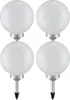 4er Set LED Solarleuchte, Kugel weiß, H 65 cm Produktbild-Vorschau 1