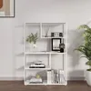 Knihovna "Sievi" se 4 policemi ocel 126 x 85 x 35 cm Bílá, Náhled obrázku produktu 2