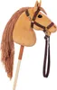 A toy horse on a stick with a bridle and reins, presented against a white background. Anteprima dell’immagine prodotto
