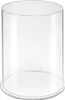 A clear, studio shot of a cylindrical acrylic display case with a base. Produktbild-Vorschau