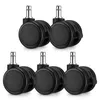 A set of five black office chair casters on a white background. Produktbild-Vorschau