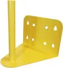 A yellow metal bracket with a vertical tube attached, designed for mounting. Produktbild-Vorschau