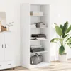 A white wardrobe with shelves filled with folded clothes and storage boxes, next to a large potted plant. Anteprima dell’immagine prodotto