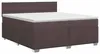 vidaXL Lit boxspring avec matelas brun foncé 200 x 200 cm Voir les images du produit 1