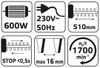 Taille-haie électrique VERTO 600W, longueur de lame 51 cm, Voir les images du produit 5