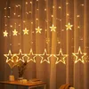 Jopassy 2M 138 LED Lichterkette Sterne Lichtervorhang Innen Produktbild-Vorschau 1