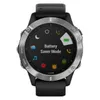 A close-up front view of a Garmin Fenix 6 smartwatch displaying the "Battery Saver Mode" screen. Produktbild-Vorschau