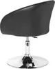 A black armchair with a chrome base and adjustable height. Produktbild-Vorschau