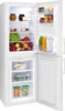 An open white refrigerator with food items inside. Produktbild-Vorschau