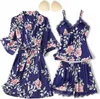 Set da notte - Pigiama - per donna - Set 3 in 1 - Raso - Anteprima dell’immagine prodotto 1