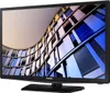 A Samsung television with a modern abstract image displayed on its screen, set against a light gray background. Produktbild-Vorschau