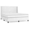 vidaXL Boxspringbett mit Matratze Weiß 180x200 cm Produktbild-Vorschau 3
