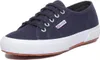 A single navy blue Superga sneaker with a white sole and brown outsole is shown against a white background. Produktbild-Vorschau