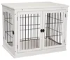 Paws Paws Hundekäfig für Zuhause 2 Türen MDF Metall weiß Produktbild-Vorschau 2