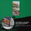 Wanduhr Bürouhr Leinwand Bild 30x60 Gemälde See Boote Bäume Produktbild-Vorschau 5