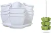 Two different configurations of a stacking planter are shown against a white background. Produktbild-Vorschau