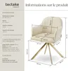 Chaise pivotante en velours Lona avec rembourrage épais - Voir les images du produit 6